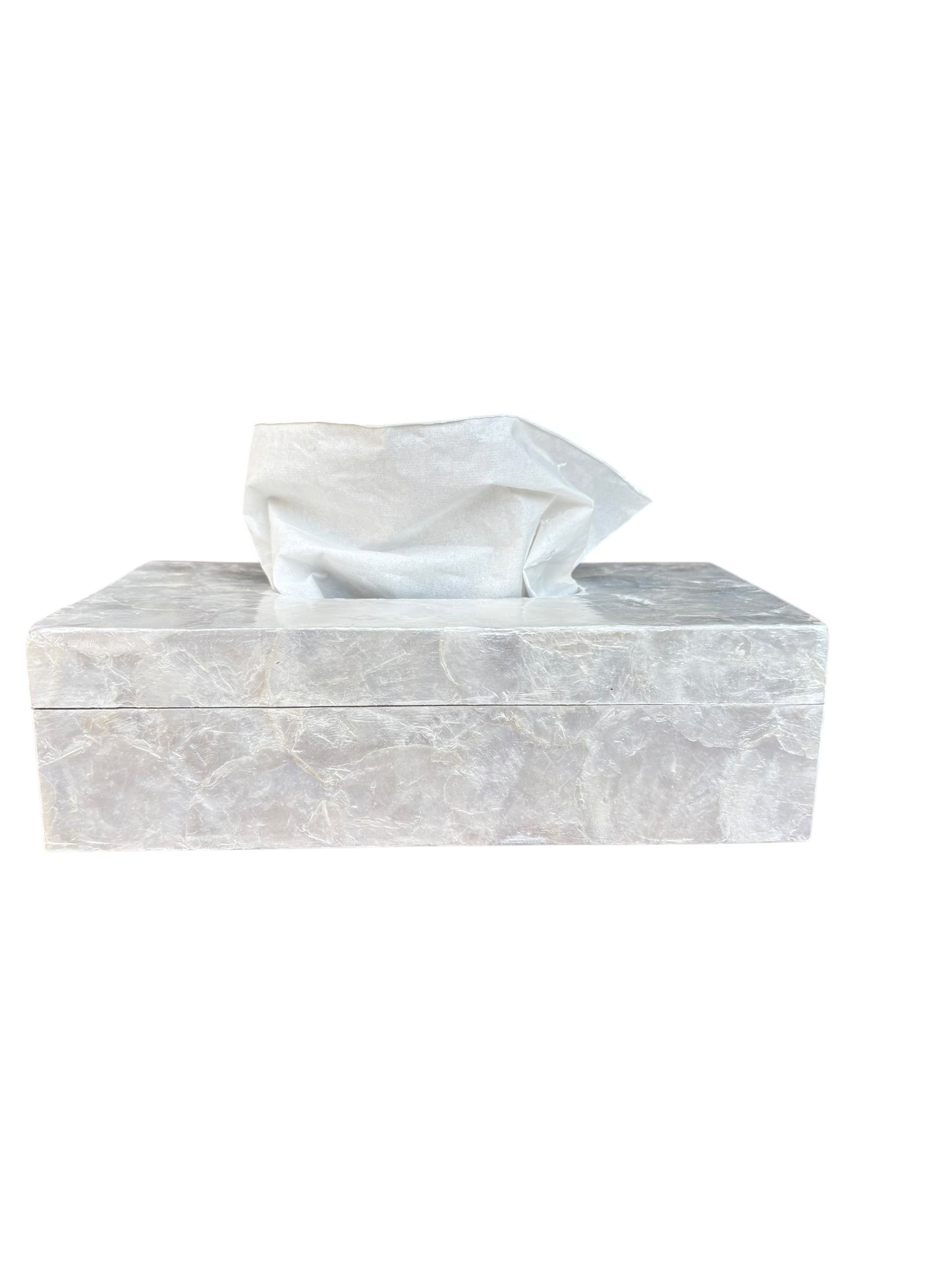 Pearl Capiz Tissue Box | White | 2 Sizes Available