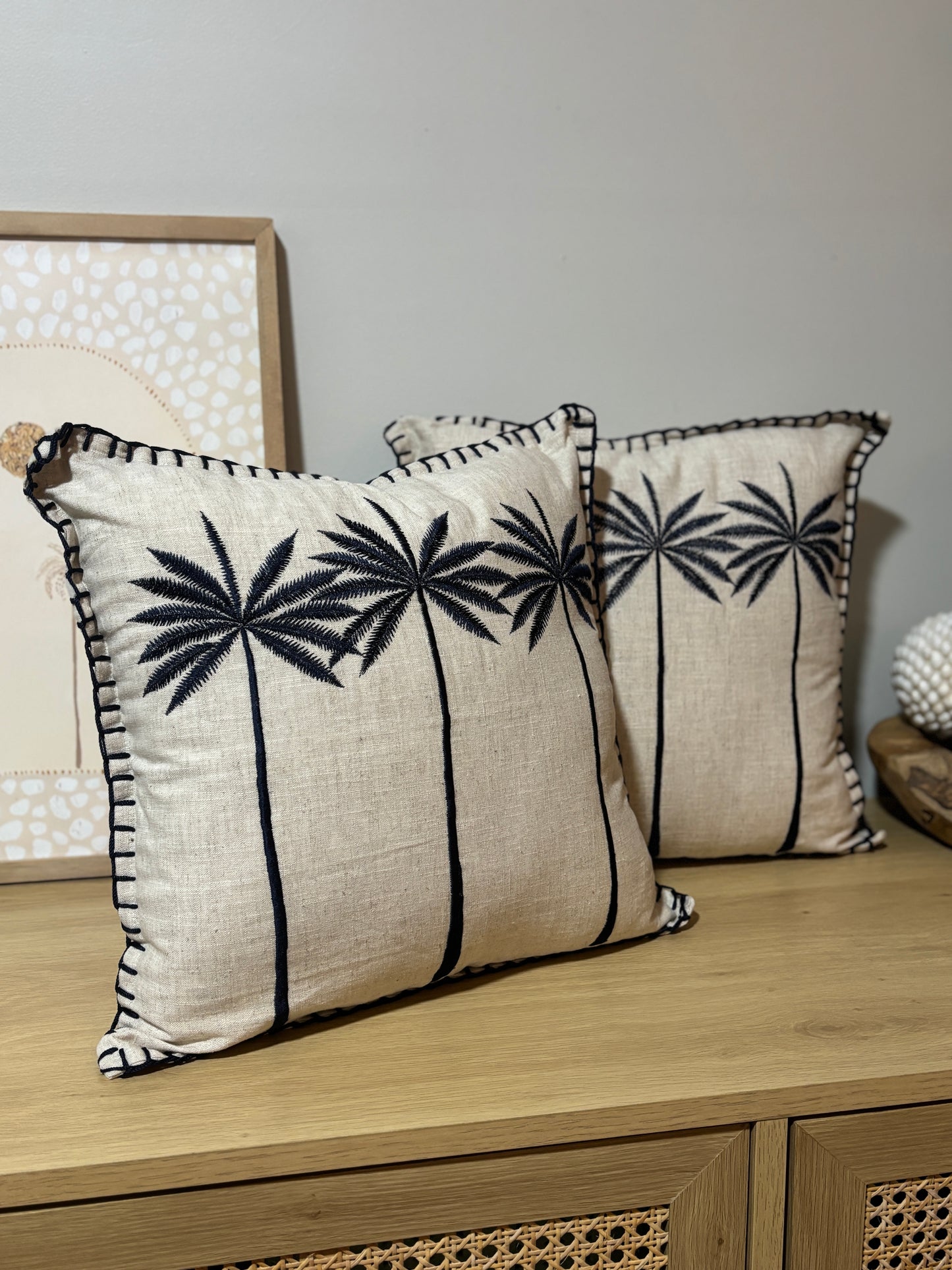 Midnight Blue Palms Cushion Cover | 40x40cm