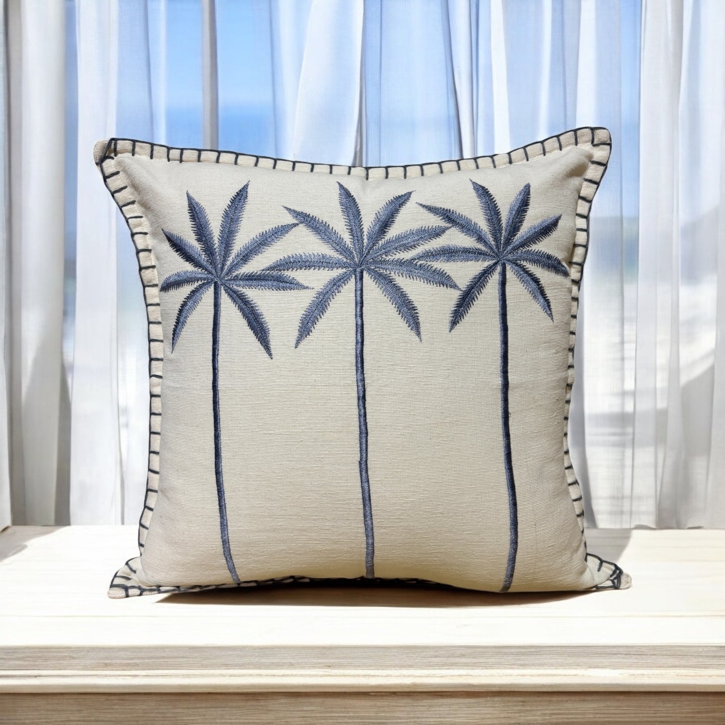 Blue Water Palms Cushion Cover | 40x40cm