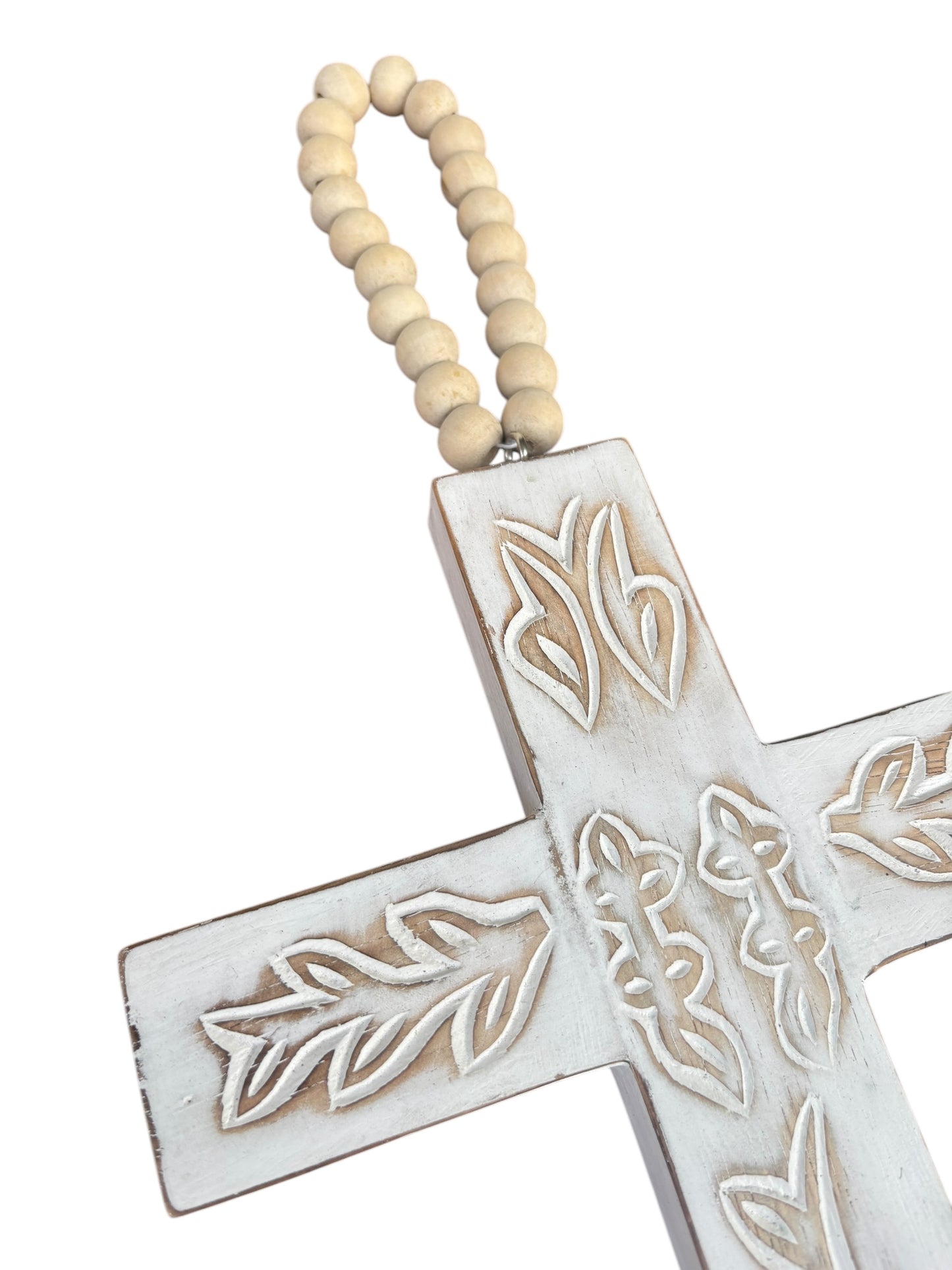 Coastal Beaded Cross | White
