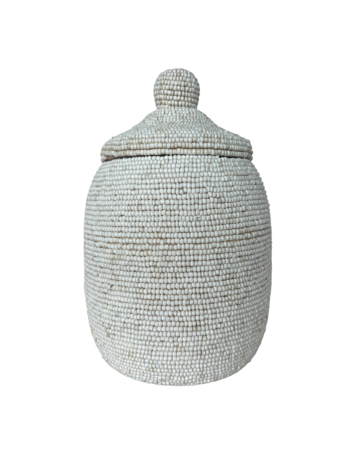 Beaded Pot with Lid | Sand | 3 Sizes Available