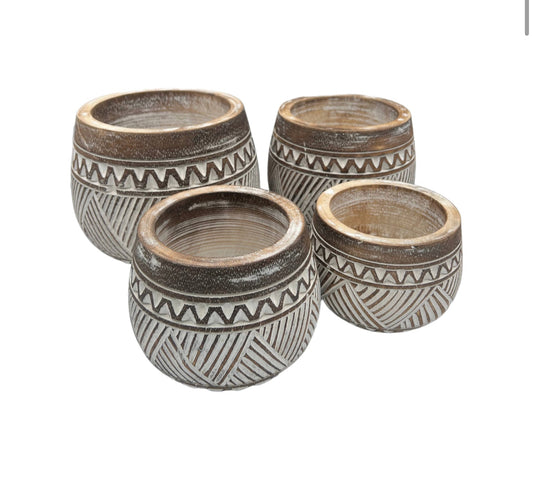 Coconut Wood Pot | 2 Sizes Available