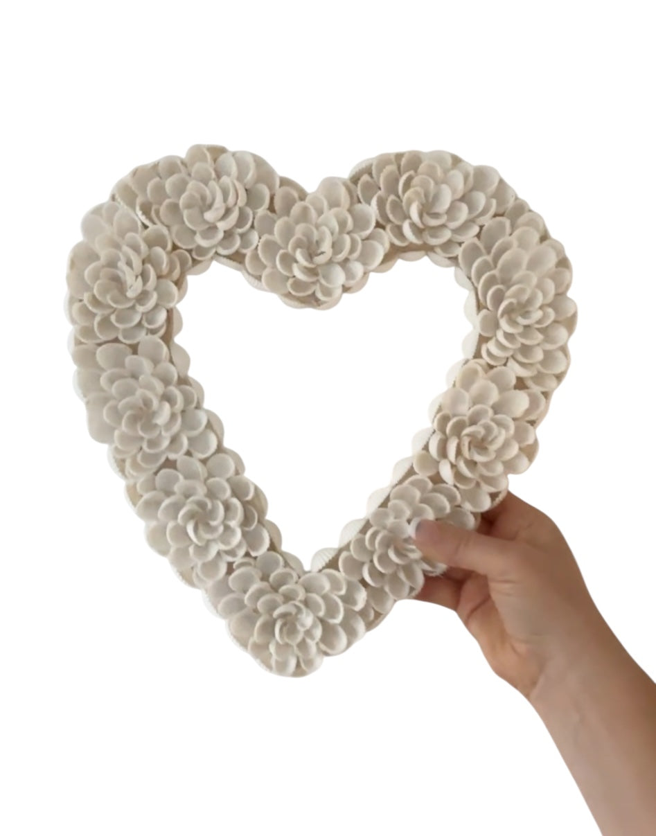 Shell Heart Wreath | Flower Petals