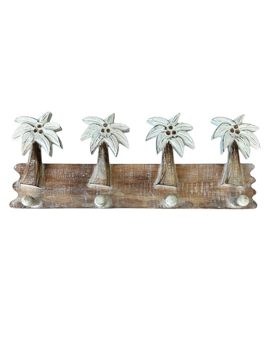 Palm Tree Wall Hook | 4 Hook | White