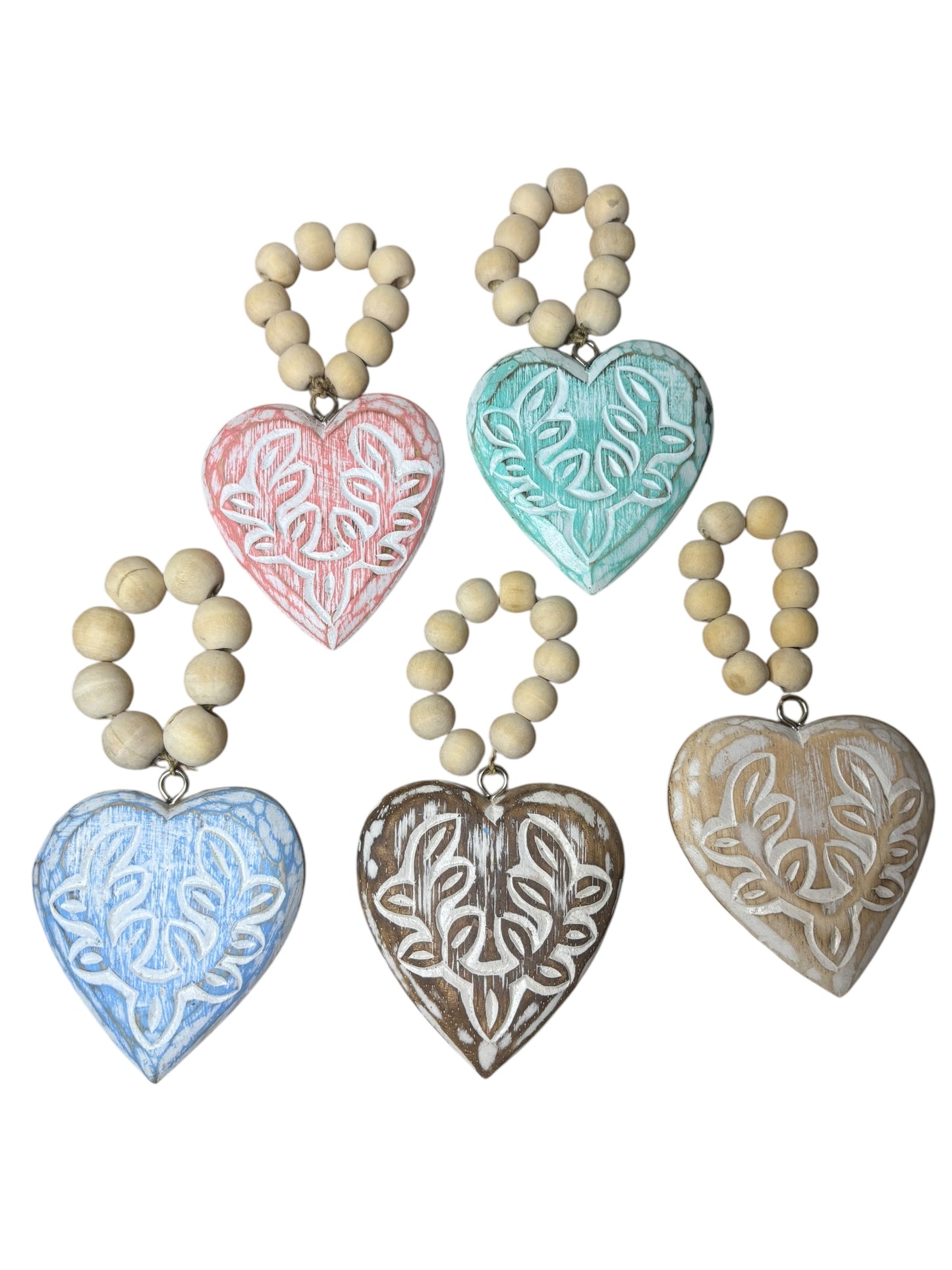 Wooden Heart Tassel | Assorted Colours