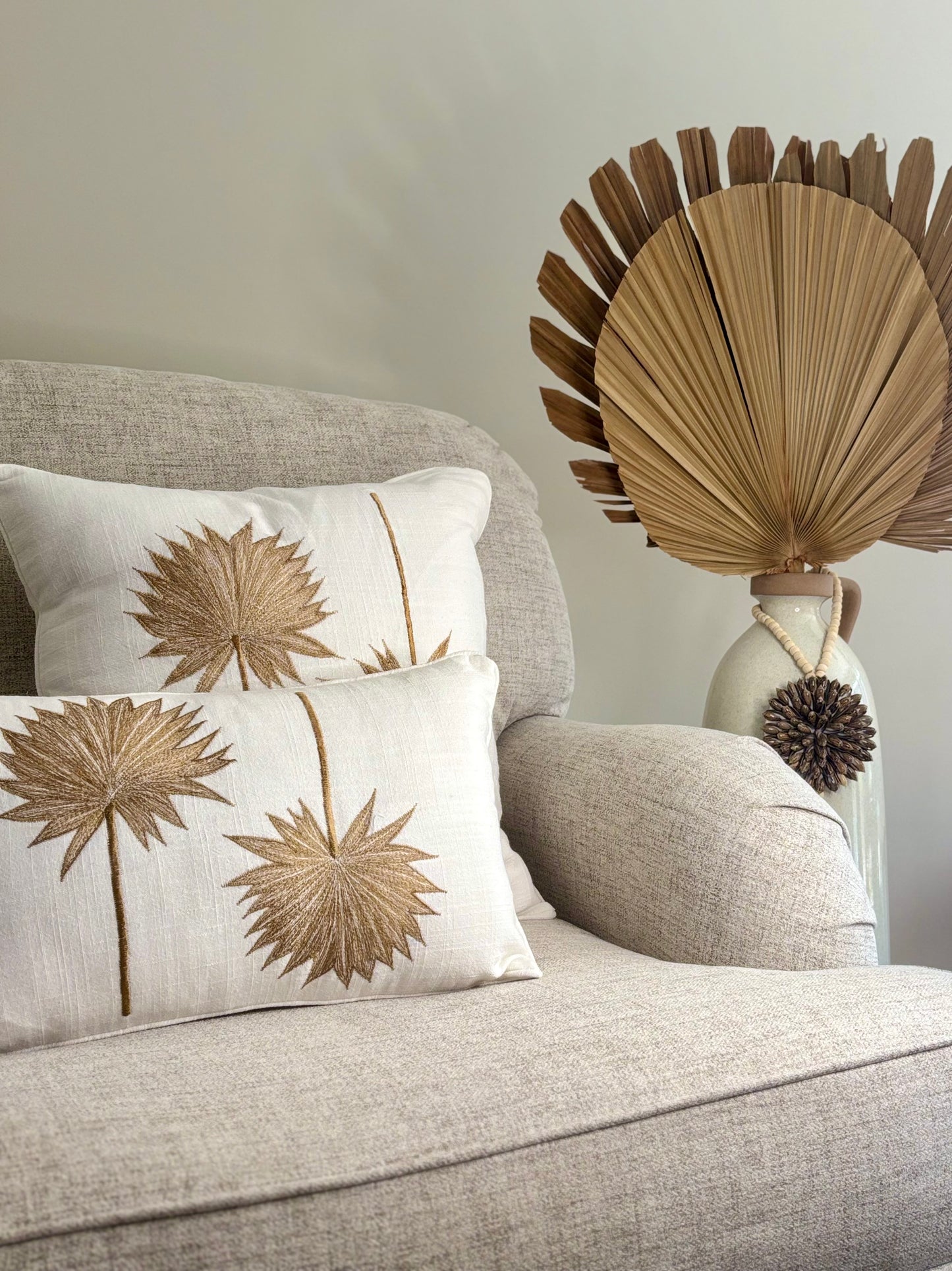 Golden Palm Cushion Cover | 30x50cm