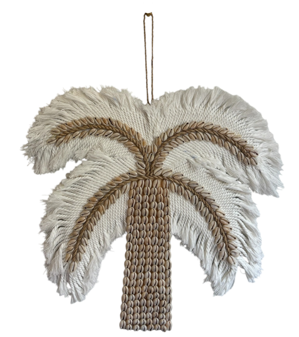 Boho Shell Palm Tree Wall Art | White