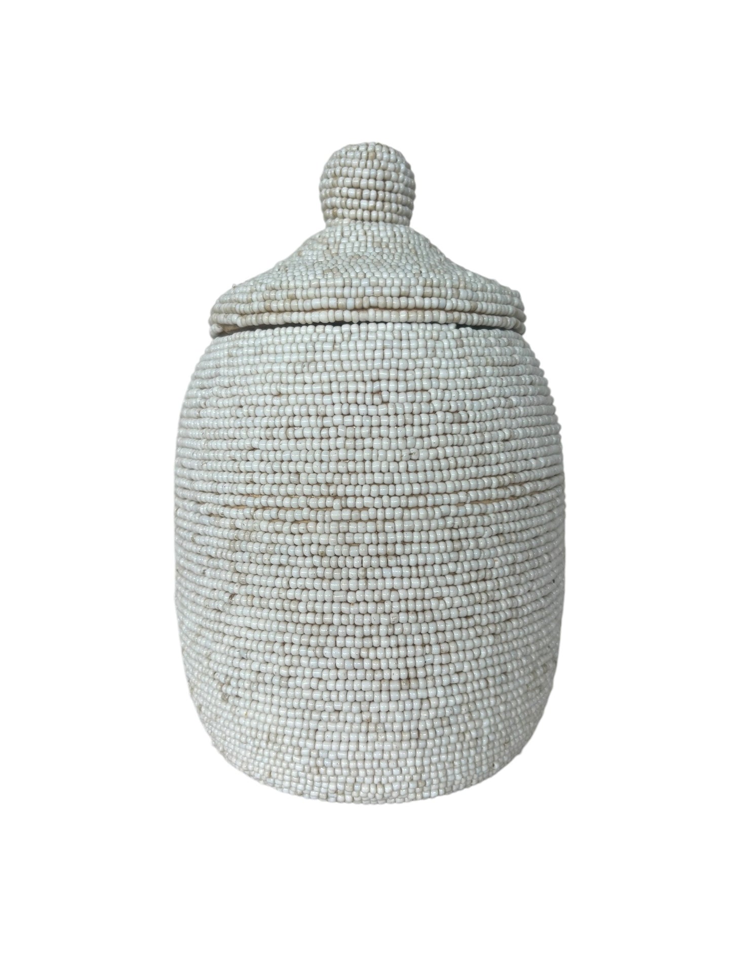 Beaded Pot with Lid | Sand | Large